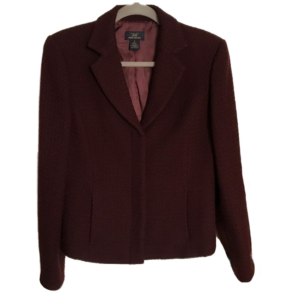 Brooks Brothers 346 Wool Boucle Blazer Burgundy 6